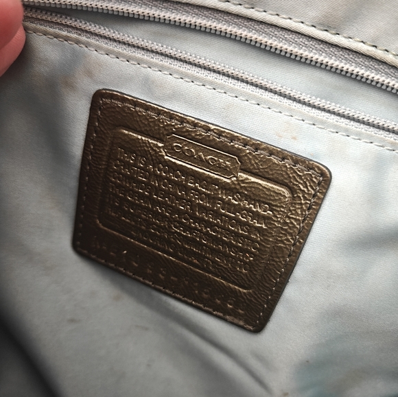 Coach Olive Green Signature Stitch KissLock Satchel Purse Handbag Designer - Picture 6 of 7